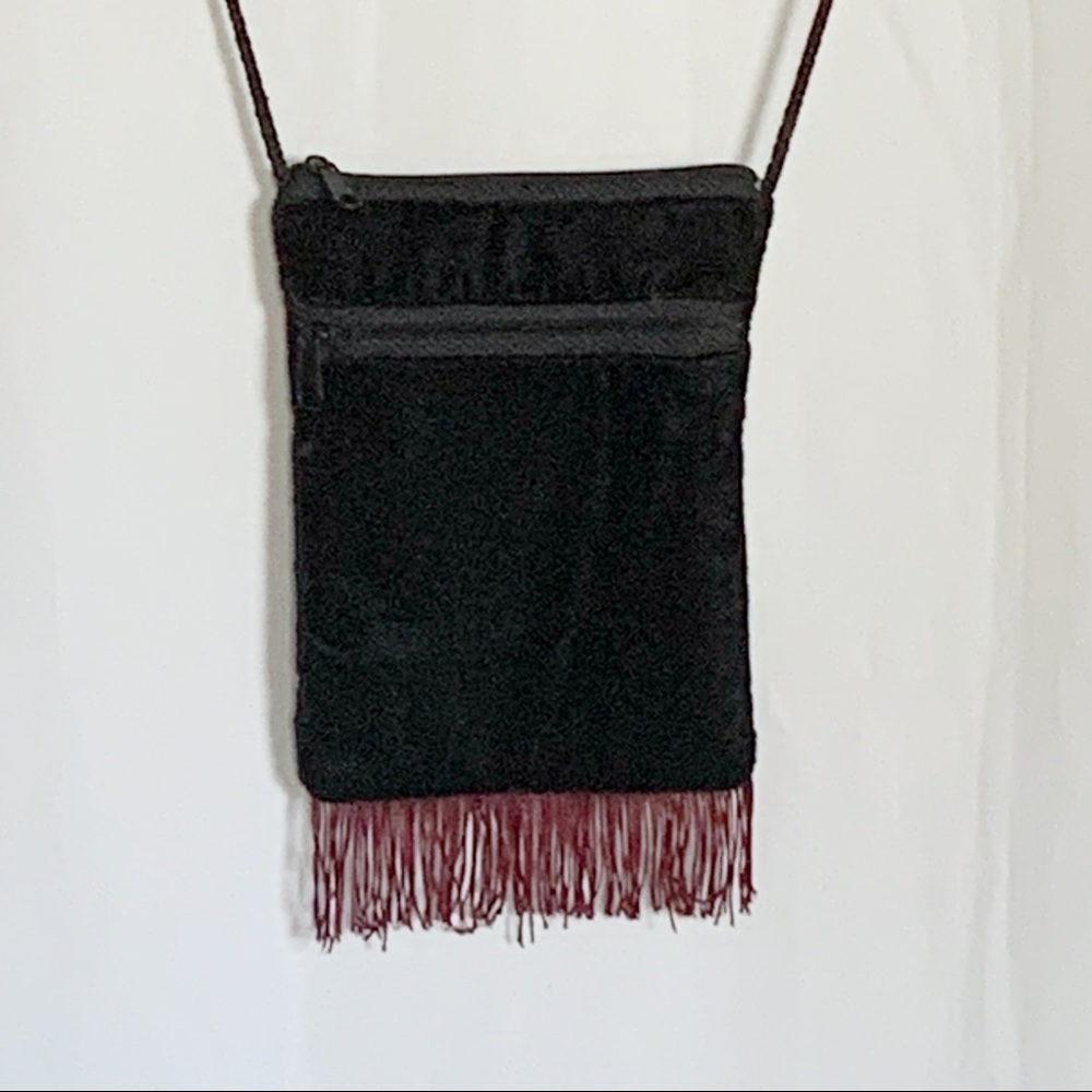 Boho Floral Embroidered Crossbody Bag with Fringe - Picture 8 of 10
